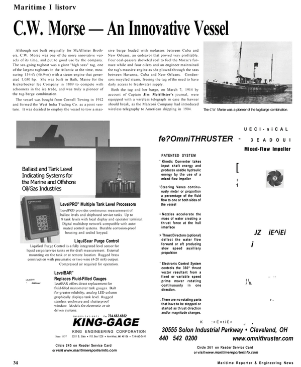 Maritime Reporter Magazine, page 34,  Sep 2001