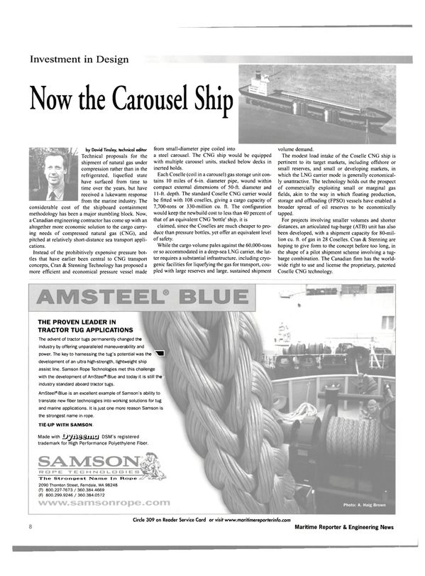 Maritime Reporter Magazine, page 8,  Oct 2001