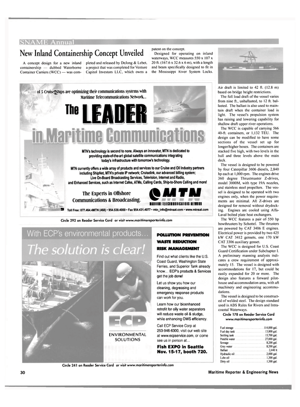 Maritime Reporter Magazine, page 30,  Oct 2001