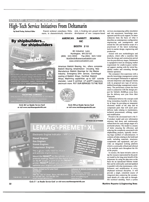Maritime Reporter Magazine, page 32,  Oct 2001