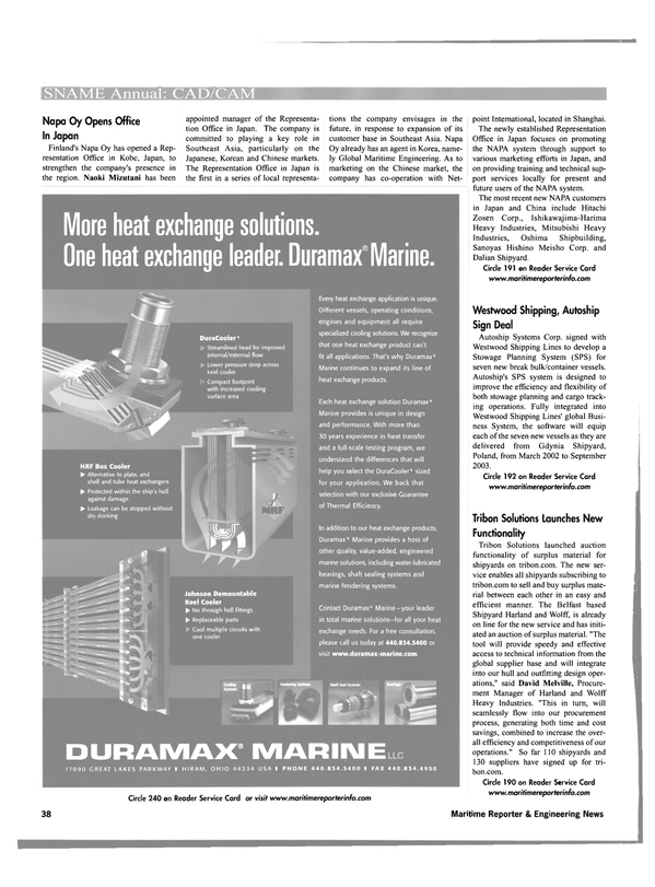 Maritime Reporter Magazine, page 38,  Oct 2001