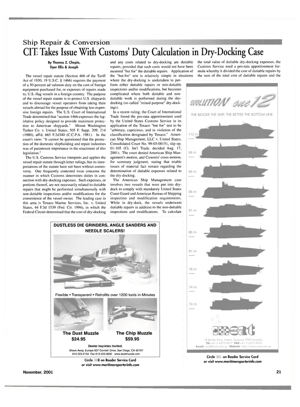 Maritime Reporter Magazine, page 21,  Nov 2001