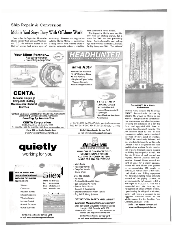 Maritime Reporter Magazine, page 28,  Nov 2001