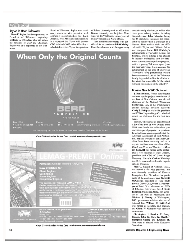 Maritime Reporter Magazine, page 48,  Nov 2001