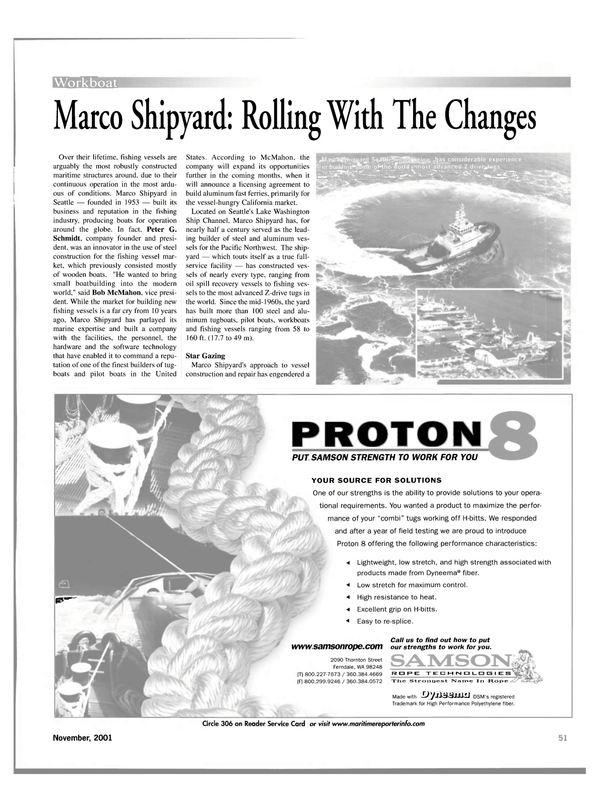 Maritime Reporter Magazine, page 51,  Nov 2001