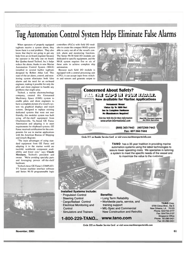 Maritime Reporter Magazine, page 61,  Nov 2001