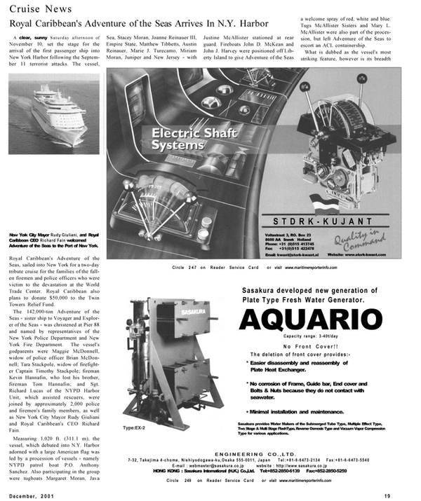 Maritime Reporter Magazine, page 19,  Dec 2001