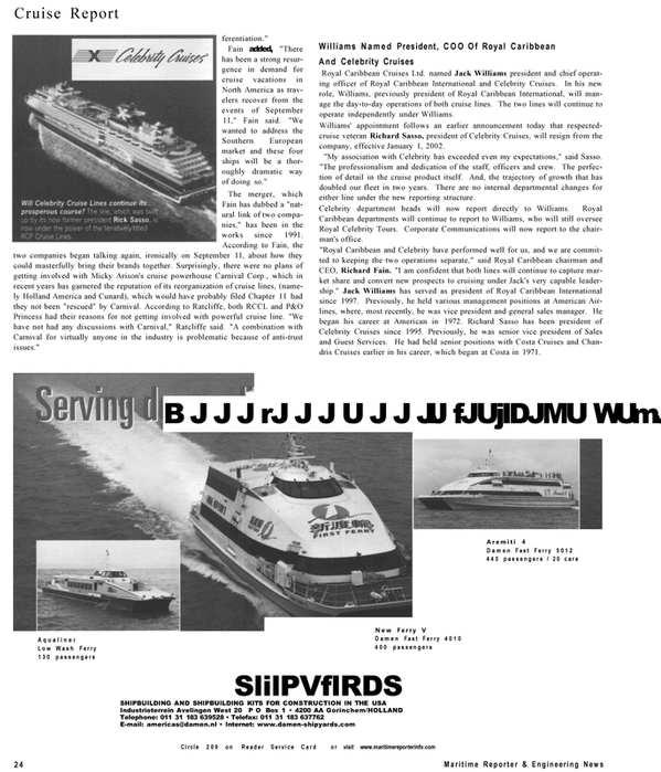 Maritime Reporter Magazine, page 24,  Dec 2001