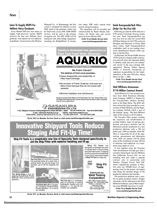 Maritime Reporter Magazine, page 13,  Jan 2002