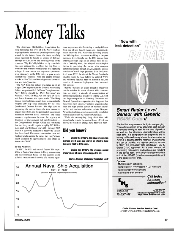 Maritime Reporter Magazine, page 30,  Jan 2002