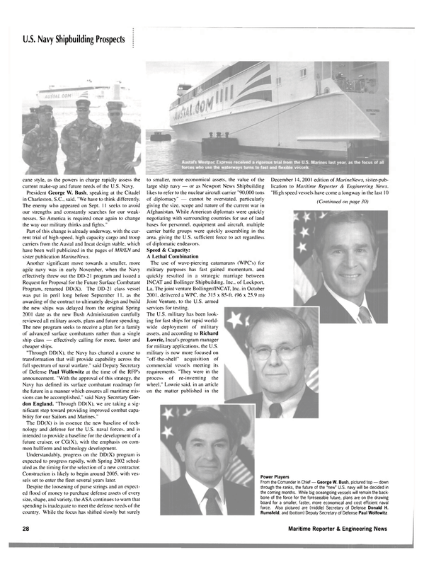 Maritime Reporter Magazine, page 31,  Jan 2002