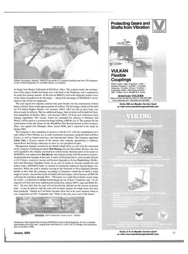 Maritime Reporter Magazine, page 38,  Jan 2002