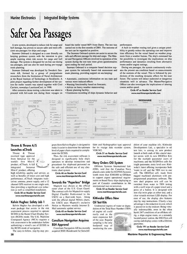 Maritime Reporter Magazine, page 41,  Jan 2002