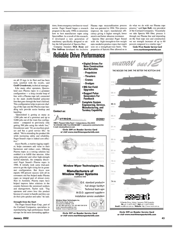 Maritime Reporter Magazine, page 46,  Jan 2002