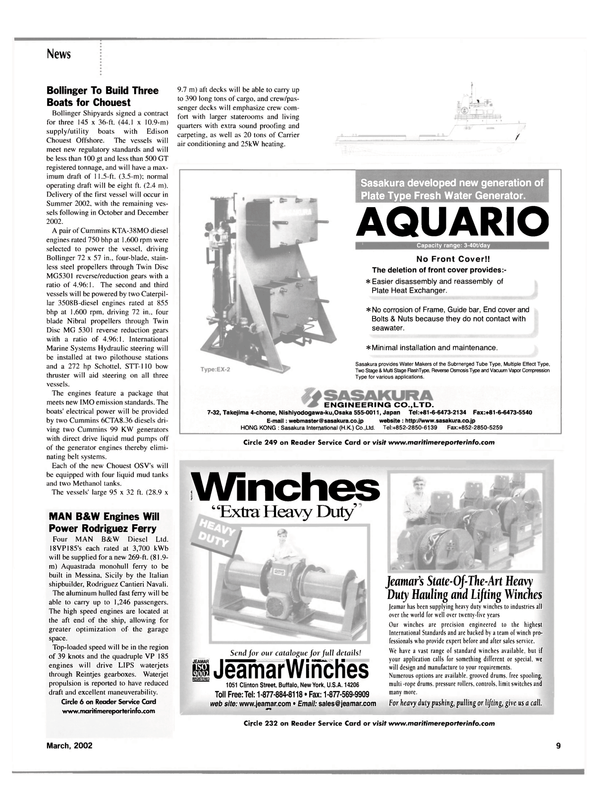 Maritime Reporter Magazine, page 9,  Mar 2002