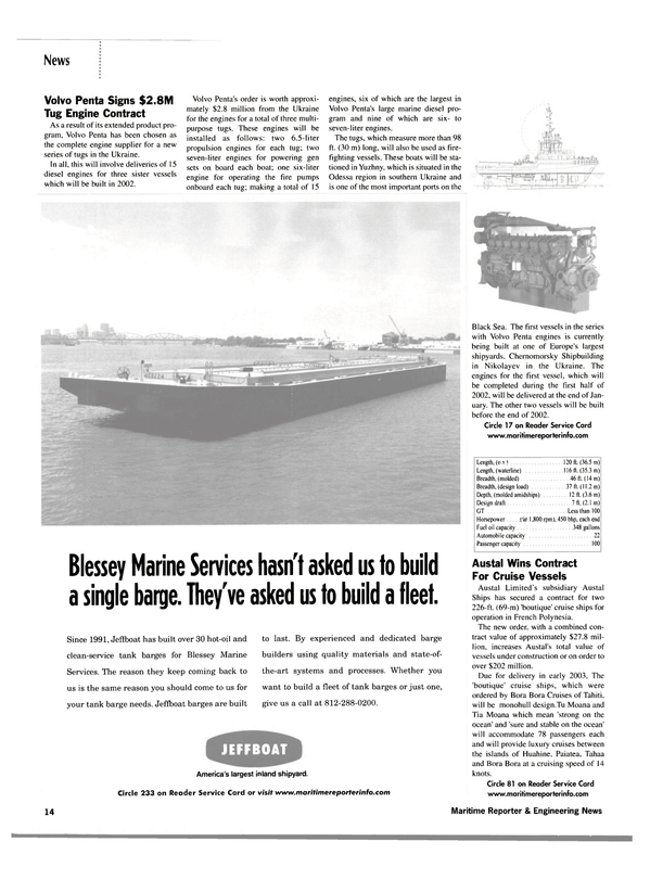 Maritime Reporter Magazine, page 14,  Mar 2002