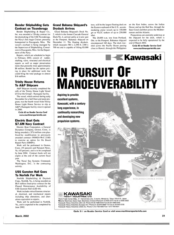 Maritime Reporter Magazine, page 19,  Mar 2002