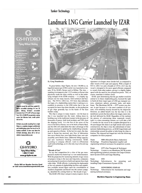 Maritime Reporter Magazine, page 28,  Mar 2002