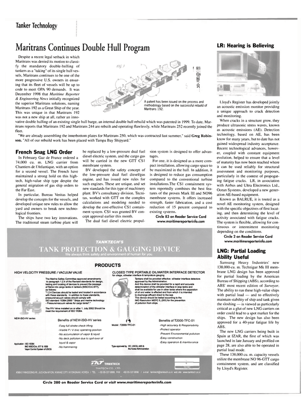 Maritime Reporter Magazine, page 32,  Mar 2002