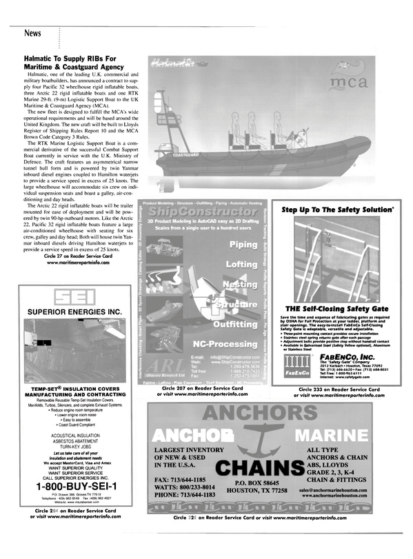 Maritime Reporter Magazine, page 8,  Apr 2002