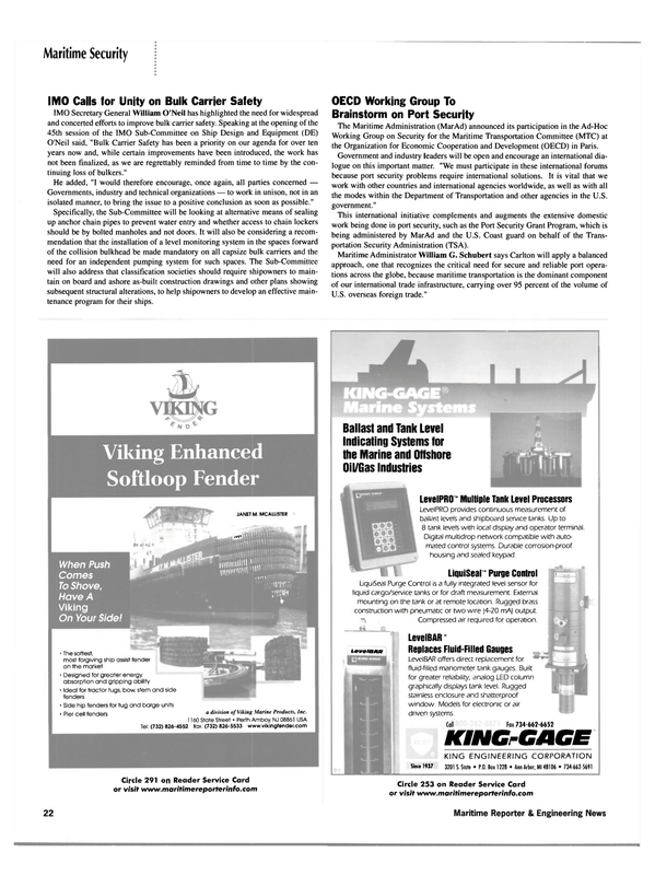 Maritime Reporter Magazine, page 20,  Apr 2002