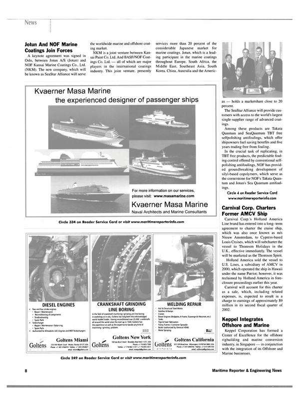 Maritime Reporter Magazine, page 8,  Jun 2002