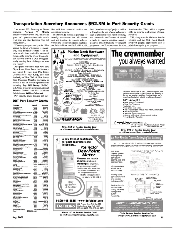 Maritime Reporter Magazine, page 21,  Jul 2002