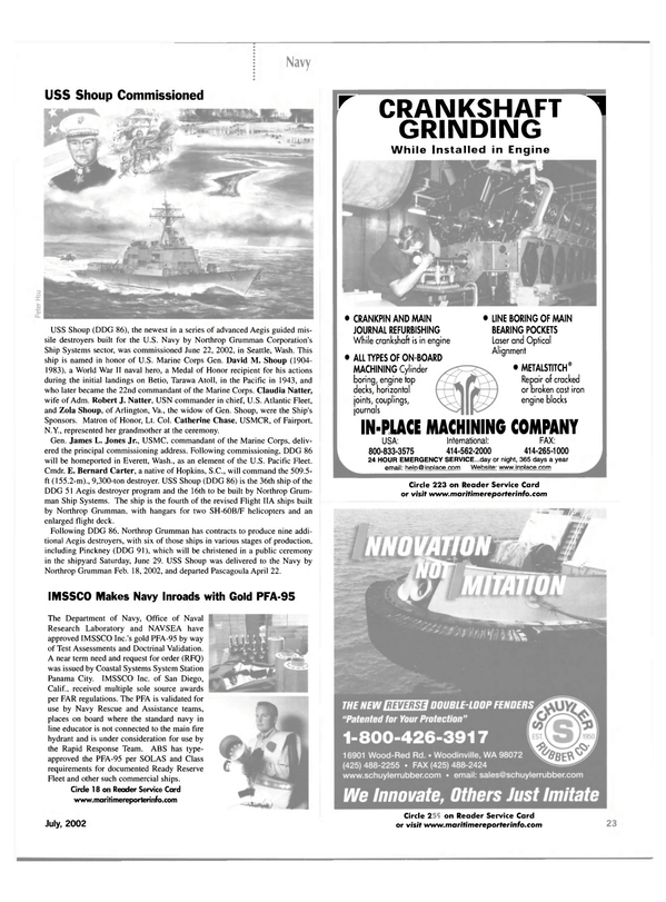 Maritime Reporter Magazine, page 23,  Jul 2002