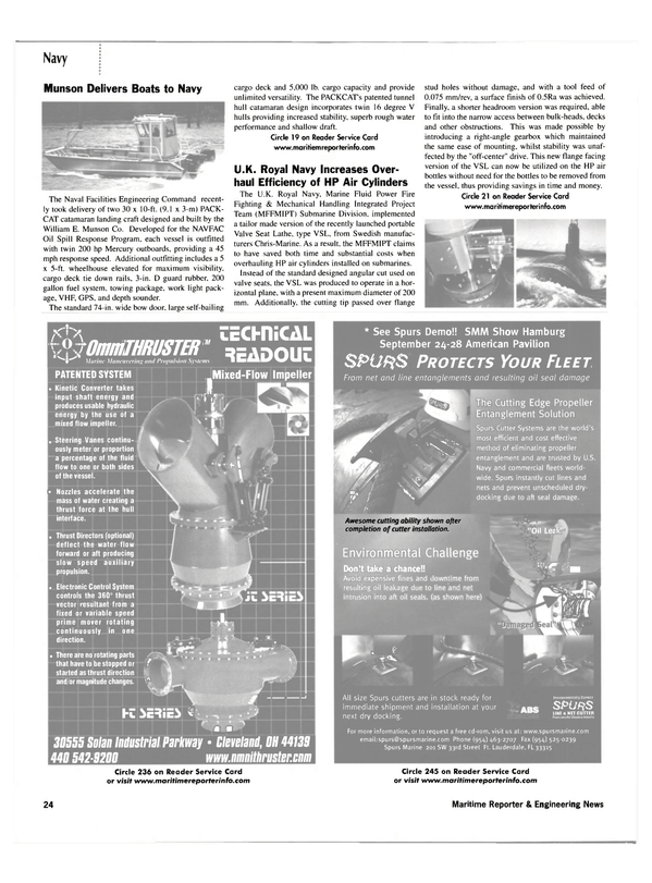 Maritime Reporter Magazine, page 24,  Jul 2002