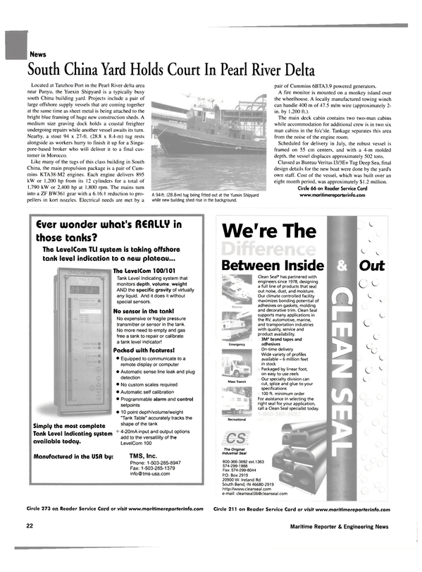 Maritime Reporter Magazine, page 20,  Aug 2002