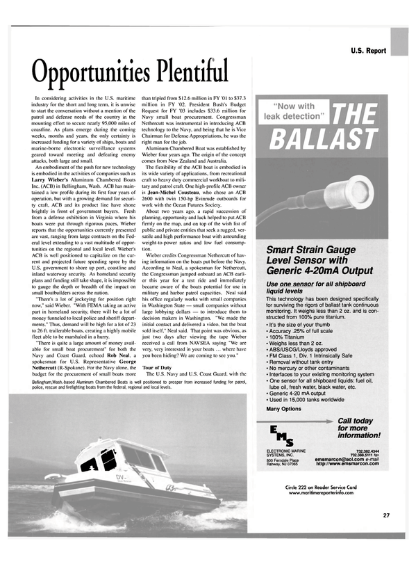 Maritime Reporter Magazine, page 29,  Aug 2002