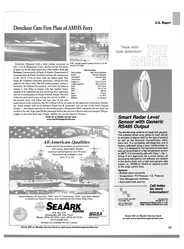 Maritime Reporter Magazine, page 31,  Aug 2002