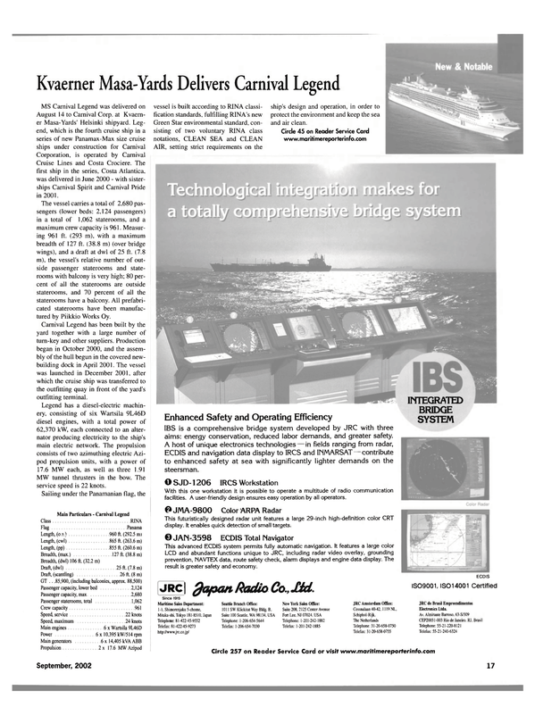 Maritime Reporter Magazine, page 15,  Sep 2002