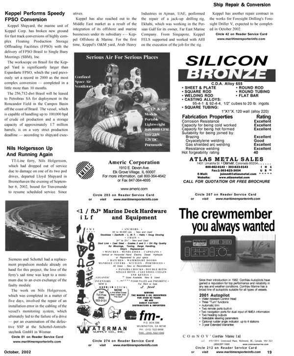 Maritime Reporter Magazine, page 19,  Oct 2002