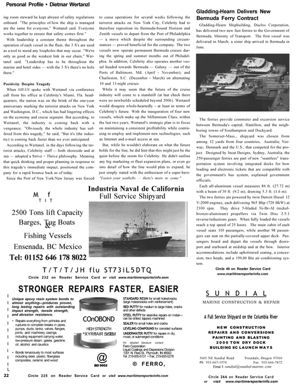 Maritime Reporter Magazine, page 22,  Oct 2002
