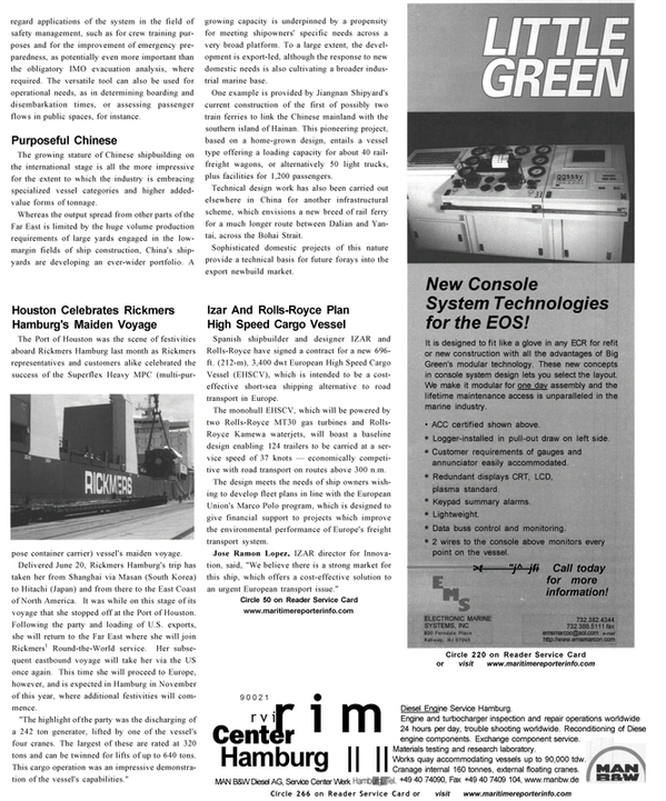 Maritime Reporter Magazine, page 27,  Oct 2002