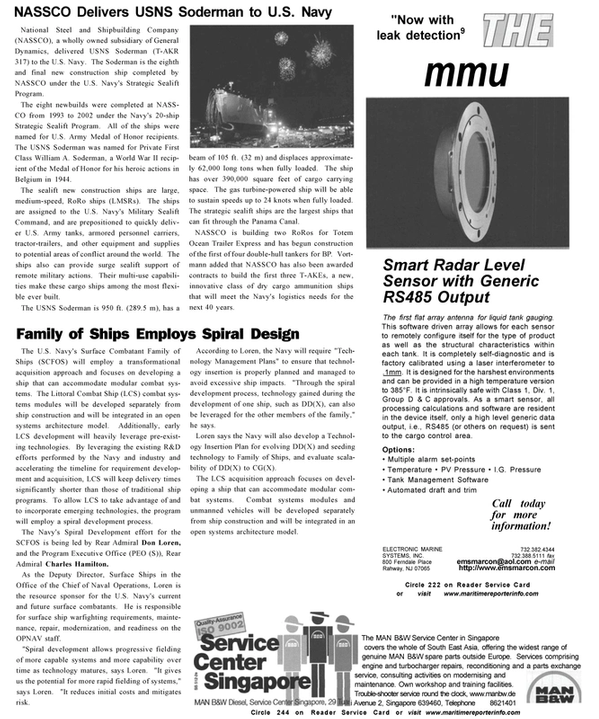 Maritime Reporter Magazine, page 31,  Oct 2002