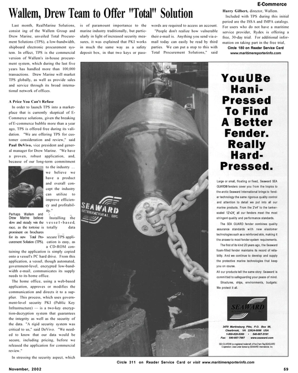 Maritime Reporter Magazine, page 59,  Nov 2002