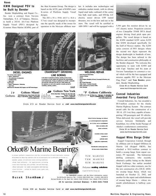 Maritime Reporter Magazine, page 10,  Dec 2002