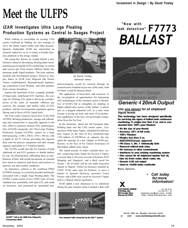 Maritime Reporter Magazine, page 19,  Dec 2002