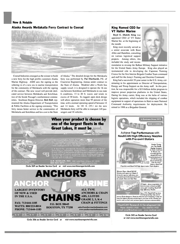 Maritime Reporter Magazine, page 8,  Jan 2003