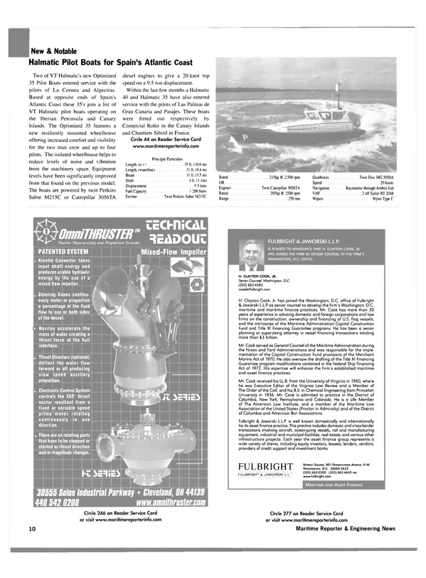 Maritime Reporter Magazine, page 10,  Jan 2003