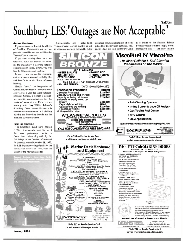 Maritime Reporter Magazine, page 15,  Jan 2003