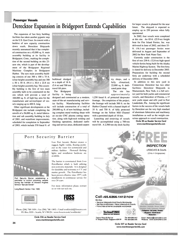 Maritime Reporter Magazine, page 34,  Jan 2003