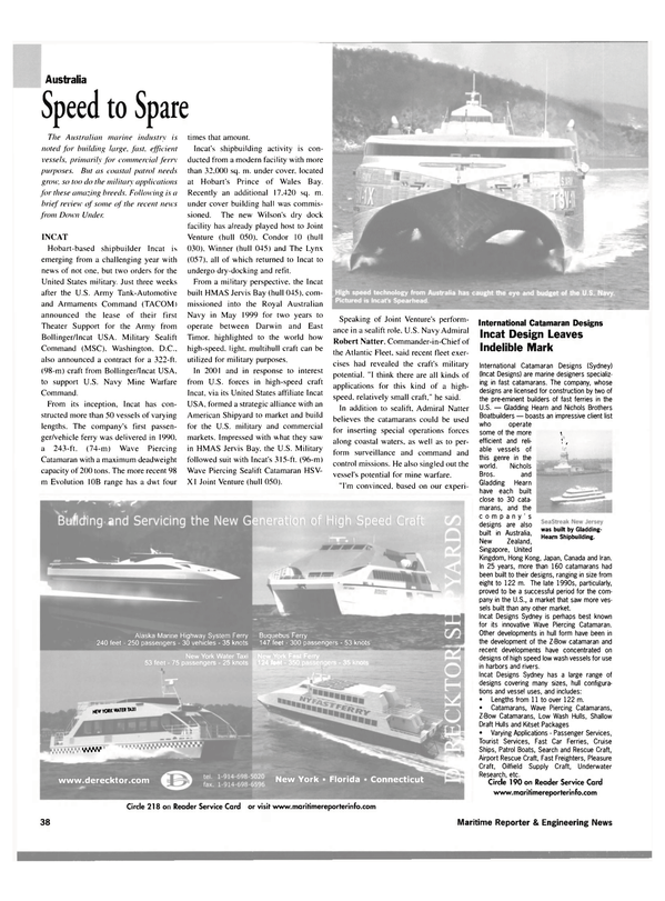 Maritime Reporter Magazine, page 38,  Jan 2003