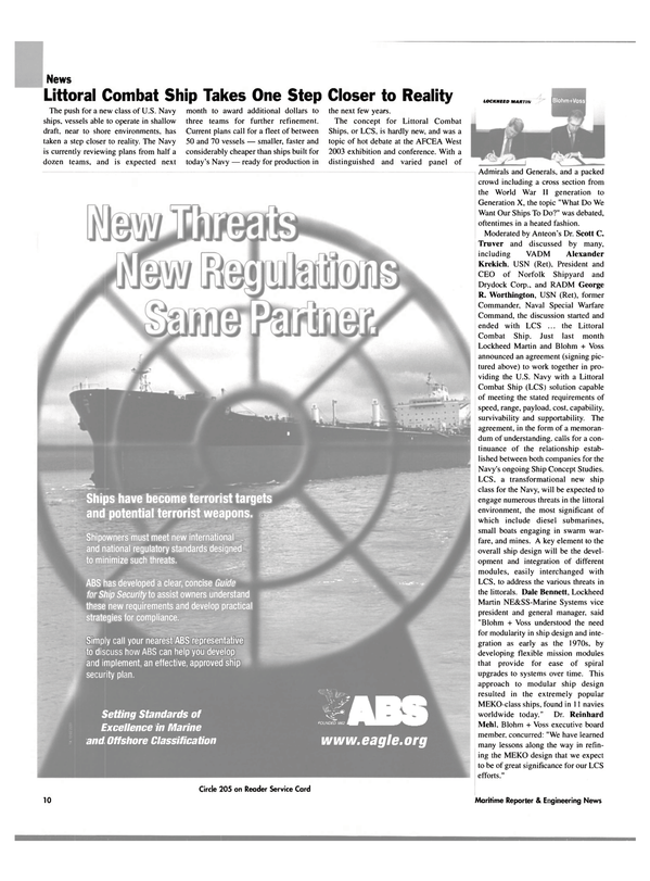 Maritime Reporter Magazine, page 10,  Feb 2003