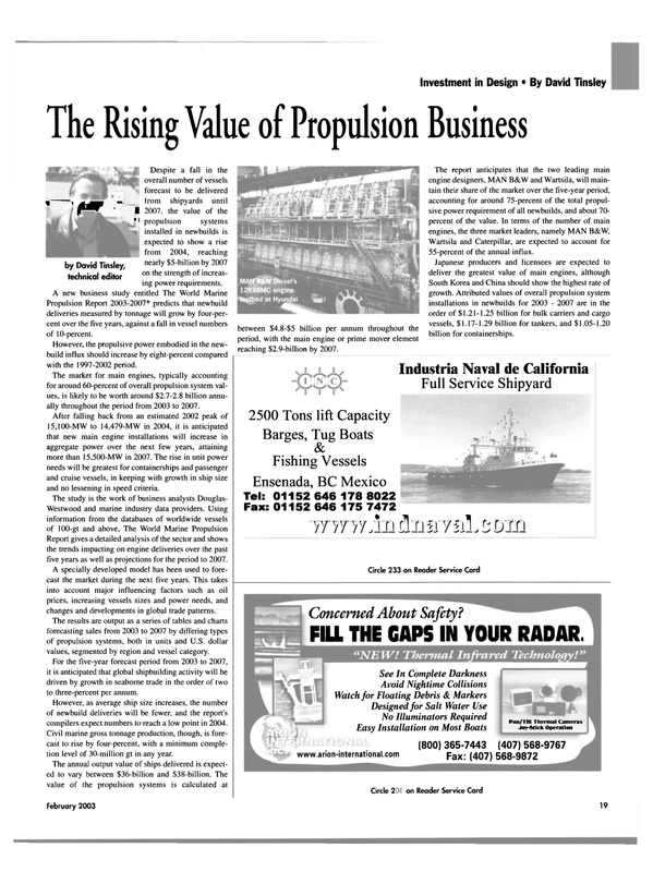 Maritime Reporter Magazine, page 19,  Feb 2003