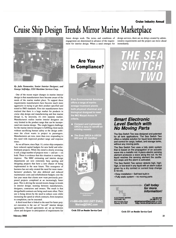 Maritime Reporter Magazine, page 31,  Feb 2003