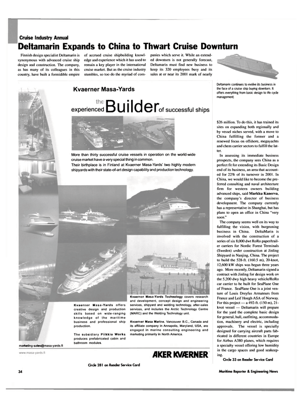 Maritime Reporter Magazine, page 34,  Feb 2003