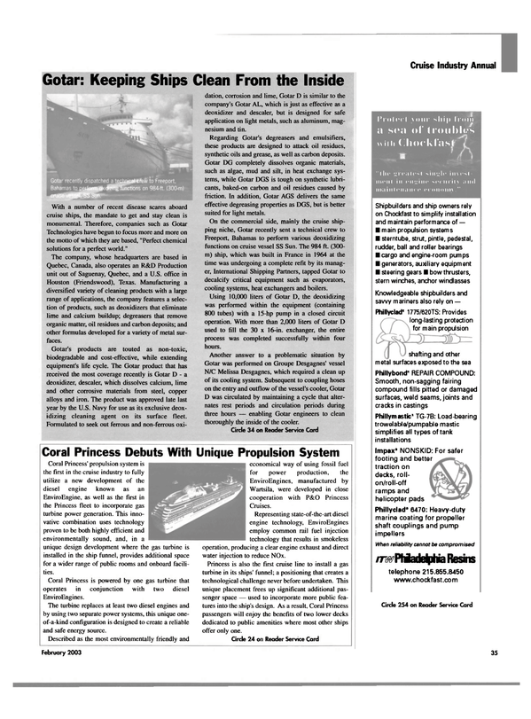 Maritime Reporter Magazine, page 35,  Feb 2003